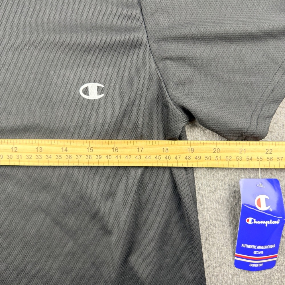 Champion Men's L Double‎ Dry Performance T-Shirt Gray Short Sleeve Mesh Gym Top - Picture 5 of 5